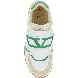 Joie de Jouer White Low Top Sneakers with Perforated Details and Maxi VLogo on the Front in Leather Man
