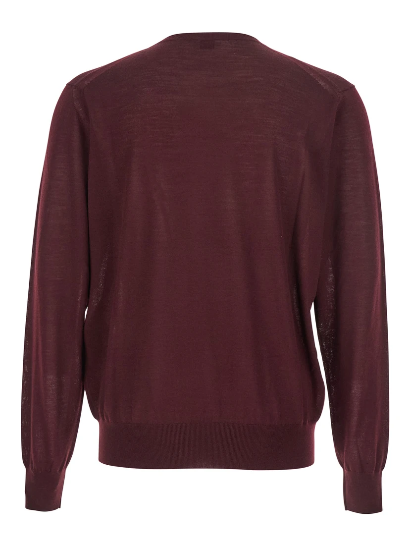 Bordeaux Crewneck Sweater with Cassandre in Cashmere Man