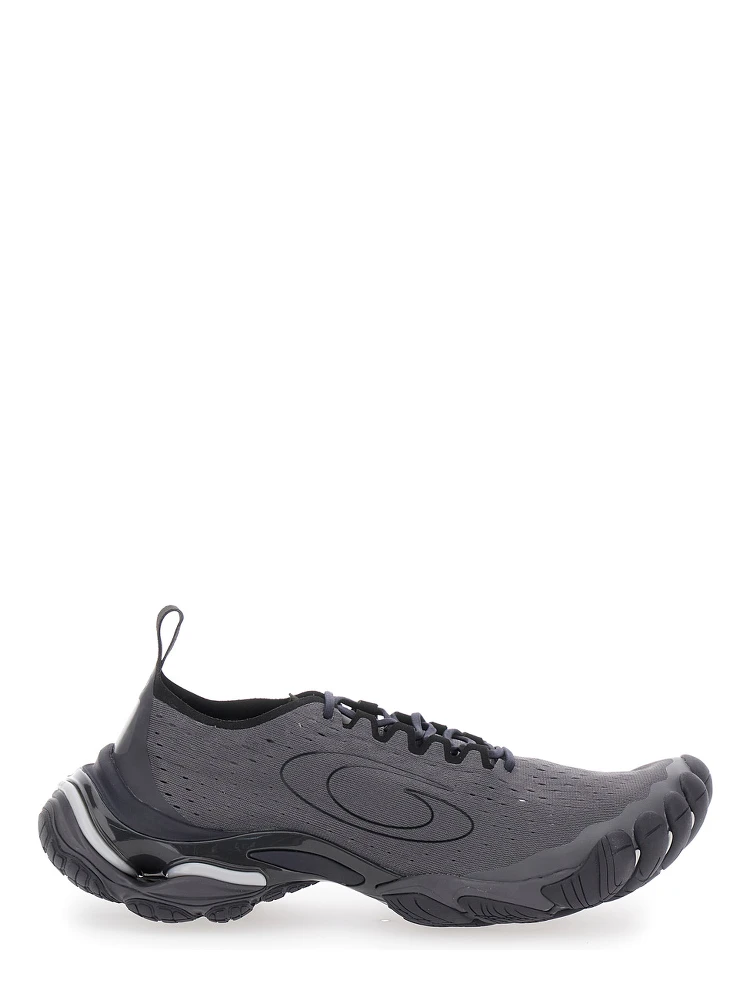 Anatomic Runner Black Sneaker with Anatomical Five-Toe Shape in Tech Fabric Man