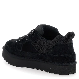 Lo Lowmel Black Sneakers with Mesh Inserts and Logo on the Side in Suede Man