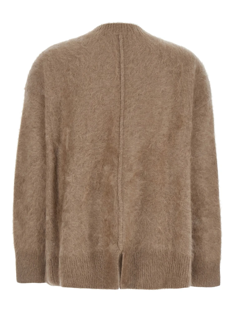 Dante Beige Crewneck Sweater with Ribbed Trims in Cashmere Woman alternative