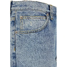 Light Blue Low Waisted Straight Jeans in Denim Woman