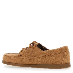 Askook Beige Loafers with Patch Logo on the Side and Tone-on-Tone Stitching in Suede Man
