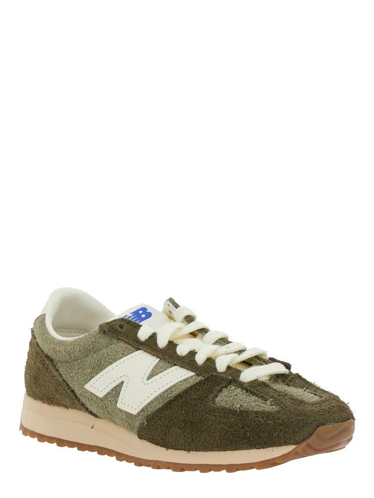 Green Low Top Sneakers with Logo Patch in Suede Unisex alternative