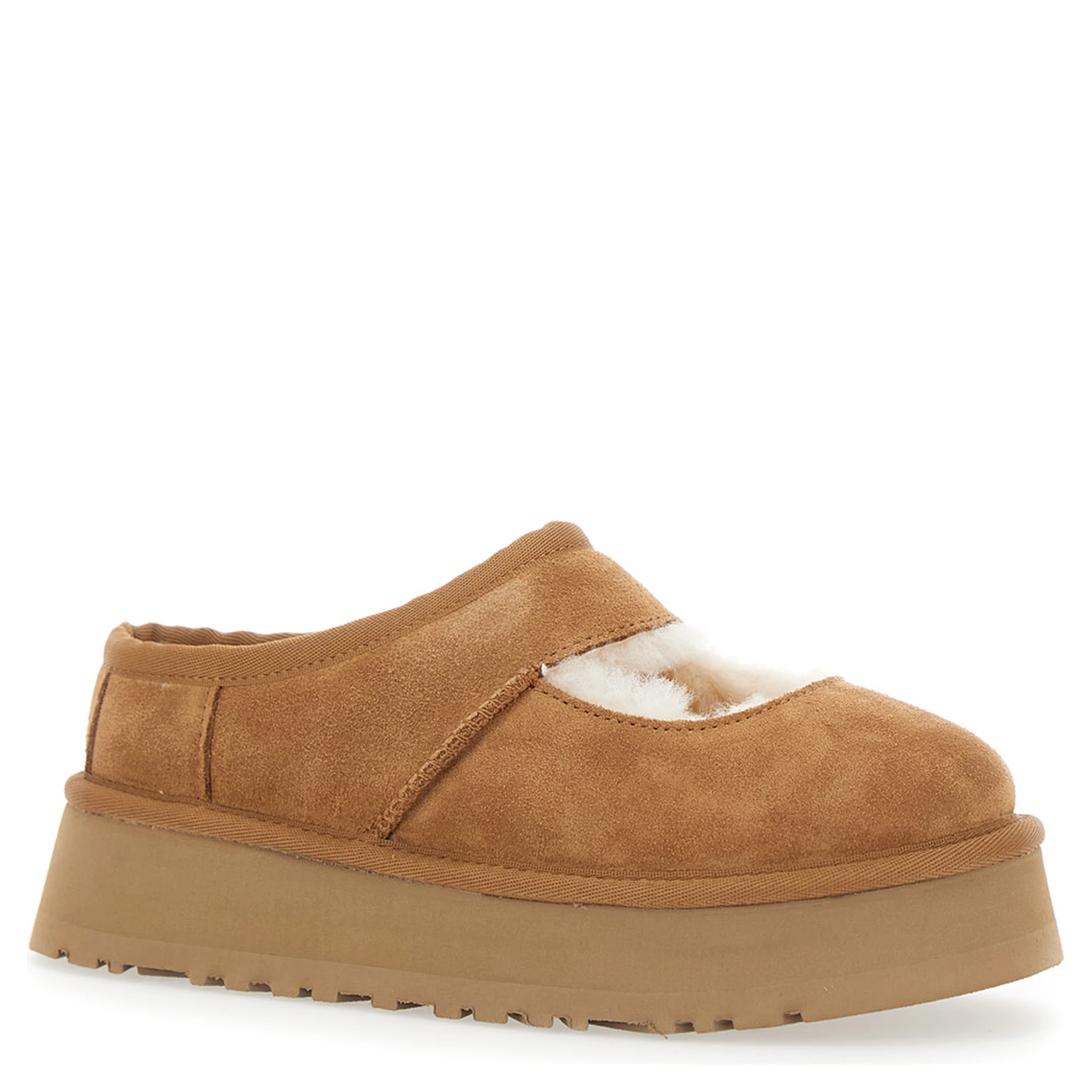 Bea Mary Jane Brown Mules with Cut-Out Detail in Suede Woman