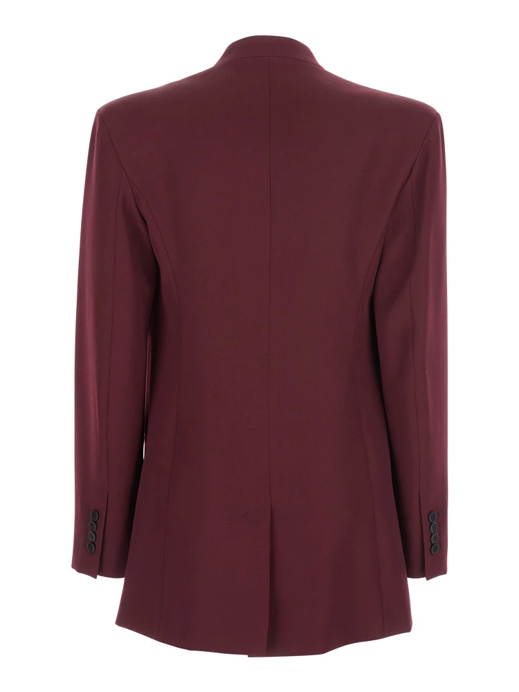 Bordeaux Jacket with Deep Neckline and Straps in Wool Woman alternative