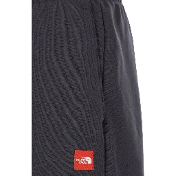 Grey Trousers with Elastic Waist and Side Logo Patch in Cotton Man