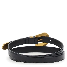 Black Belt with Embossed Details in Leather Man