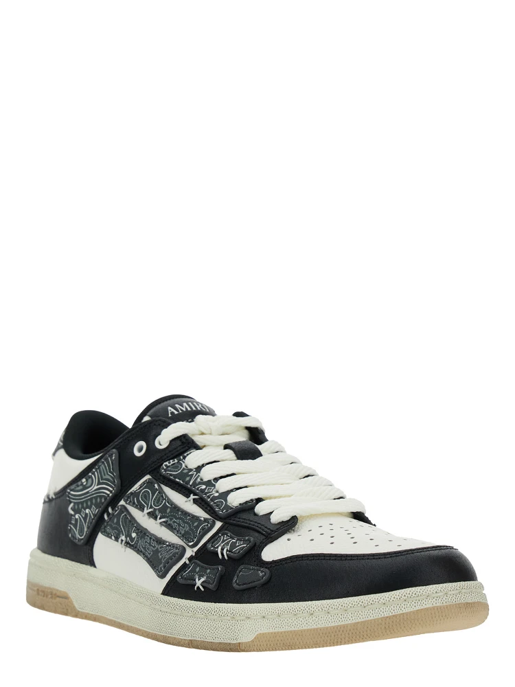 Skel Top Black Low Top Sneakers with Logo Patch on the Tongue and Logo Lettering on the Heel in Leather Man alternative