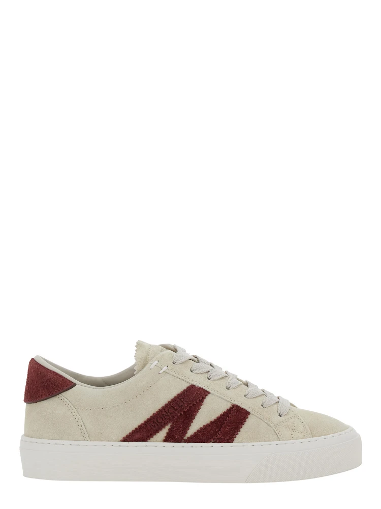White Low Top Sneakers with Logo Detail on the Side and Logo Patch on the Tongue in Leather Woman
