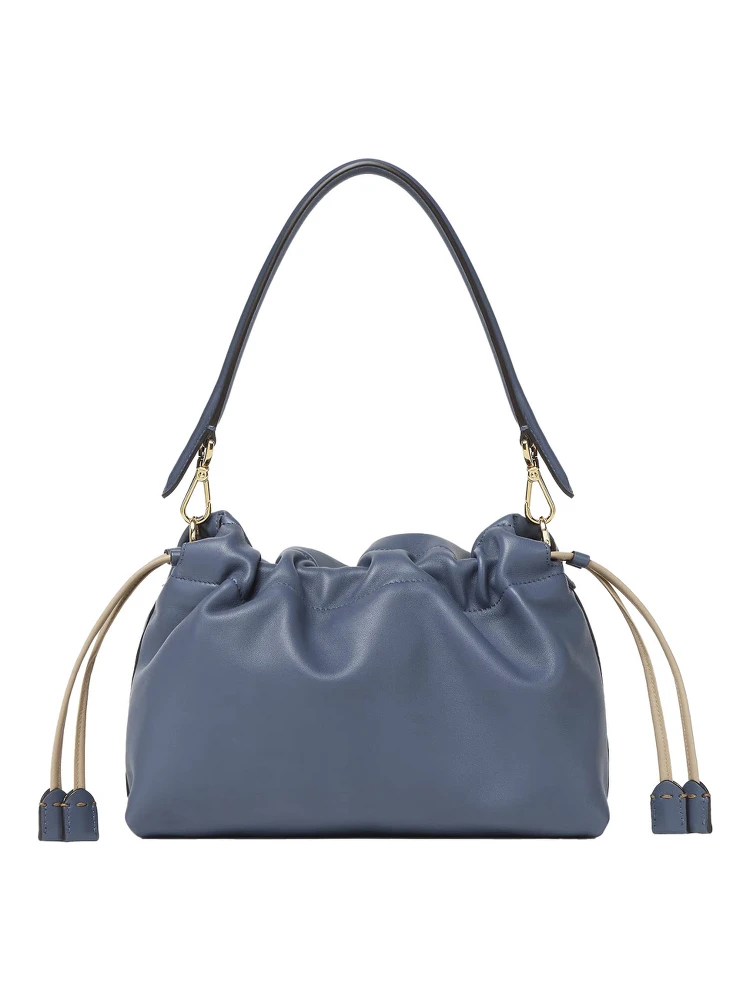 Mamma Baguette Medium Blue Shoulder Bag with FF Closure on the Front in Leather Woman alternative