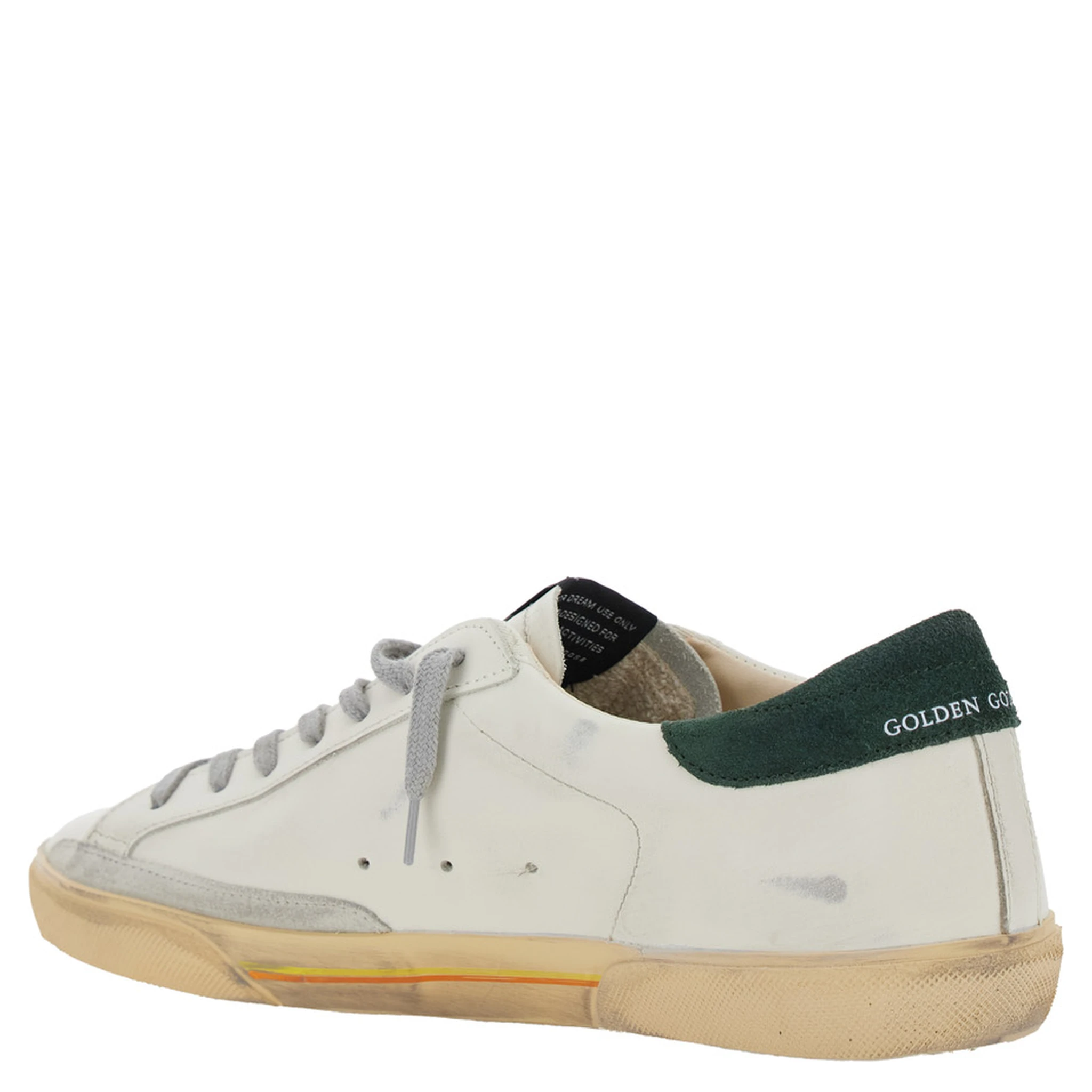 Superstar White Low Top Sneakers with Contrasting Heel and Logo Patch on the Tongue in Leather Man