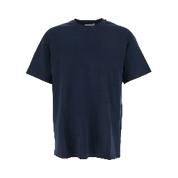 Blue T-Shirt with Logo on the Front in Cotton Man