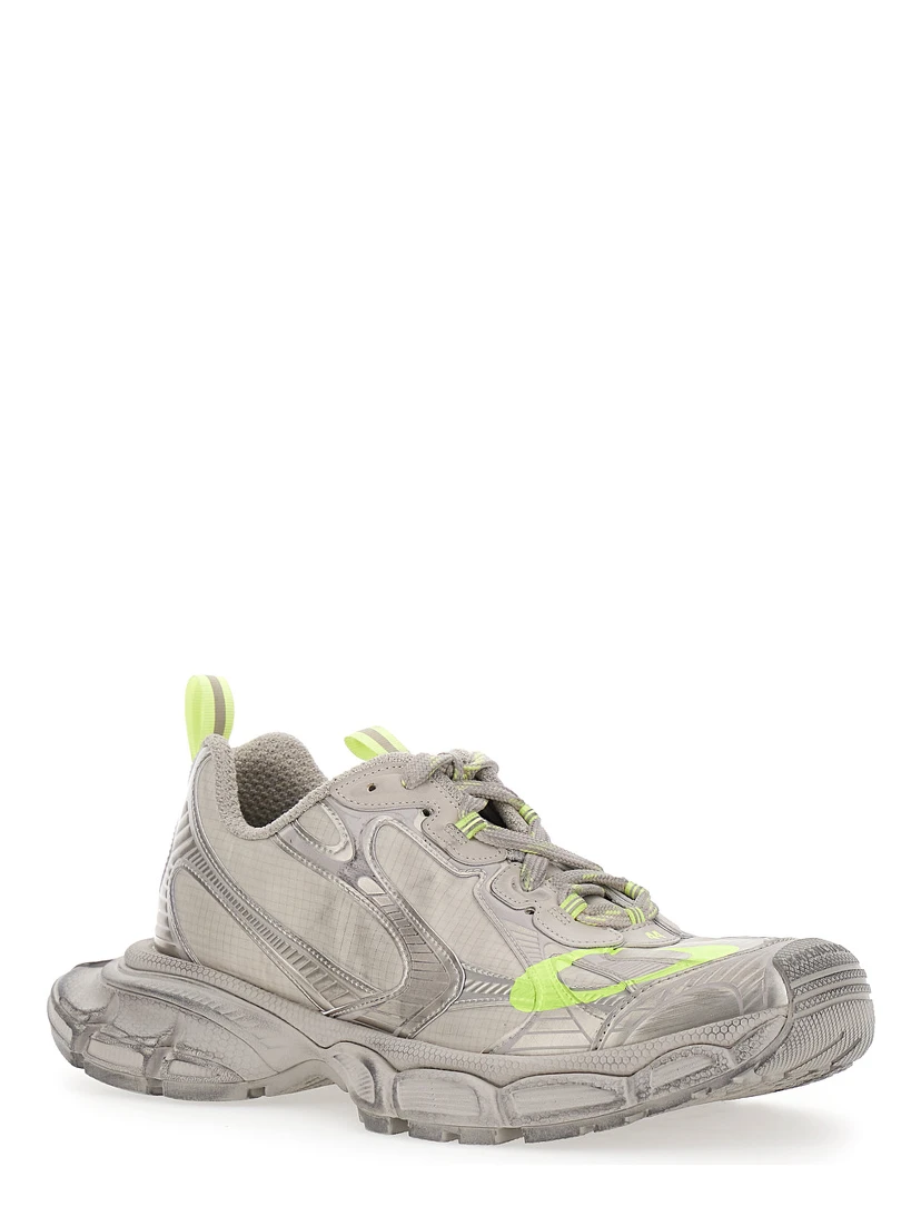3XL Beige Low Top Sneakers with Logo Detail in Tech Fabric Man
