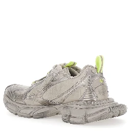 3XL Beige Low Top Sneakers with Logo Detail in Tech Fabric Man