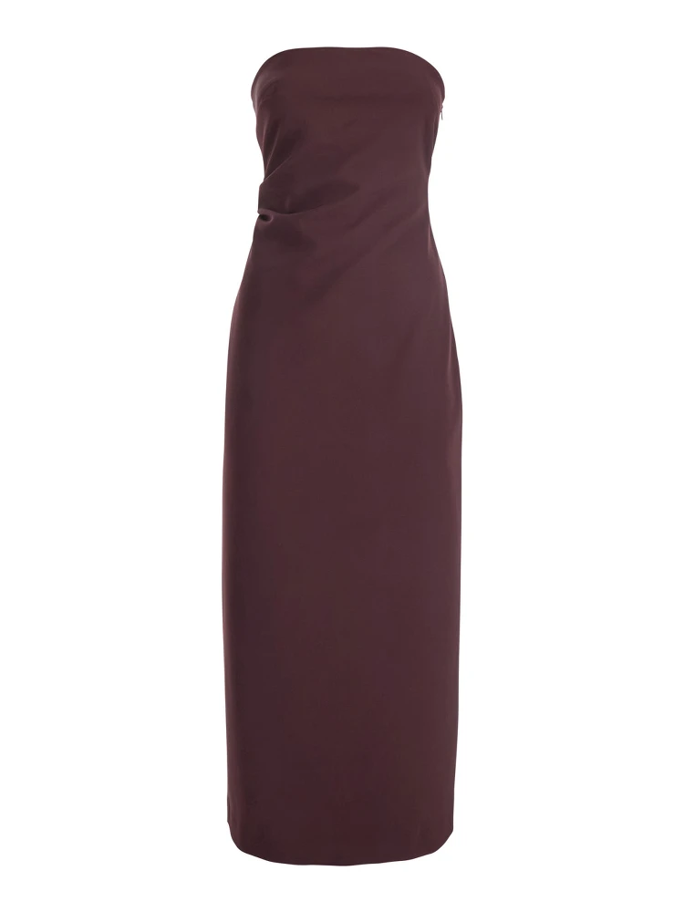 Bordeaux Bustier Dress in Tech Fabric Woman