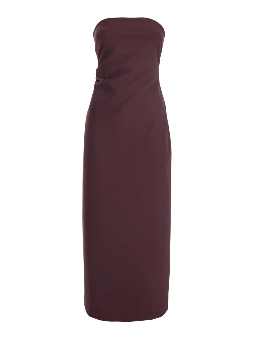 Bordeaux Bustier Dress in Tech Fabric Woman
