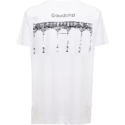 Gaudenzi Womans White Cotton T-shirt with  Logo Print
