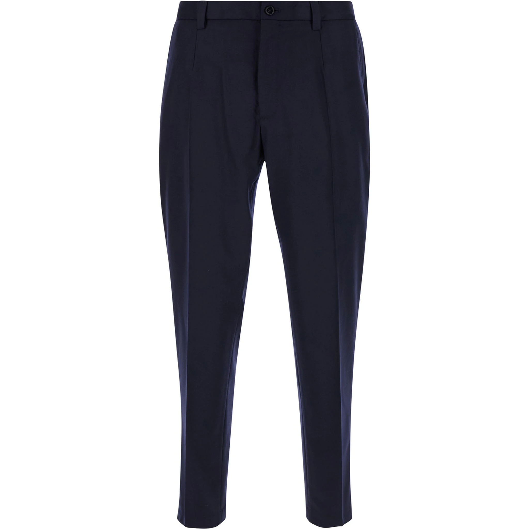 Blue High Waist Pants in Wool Man