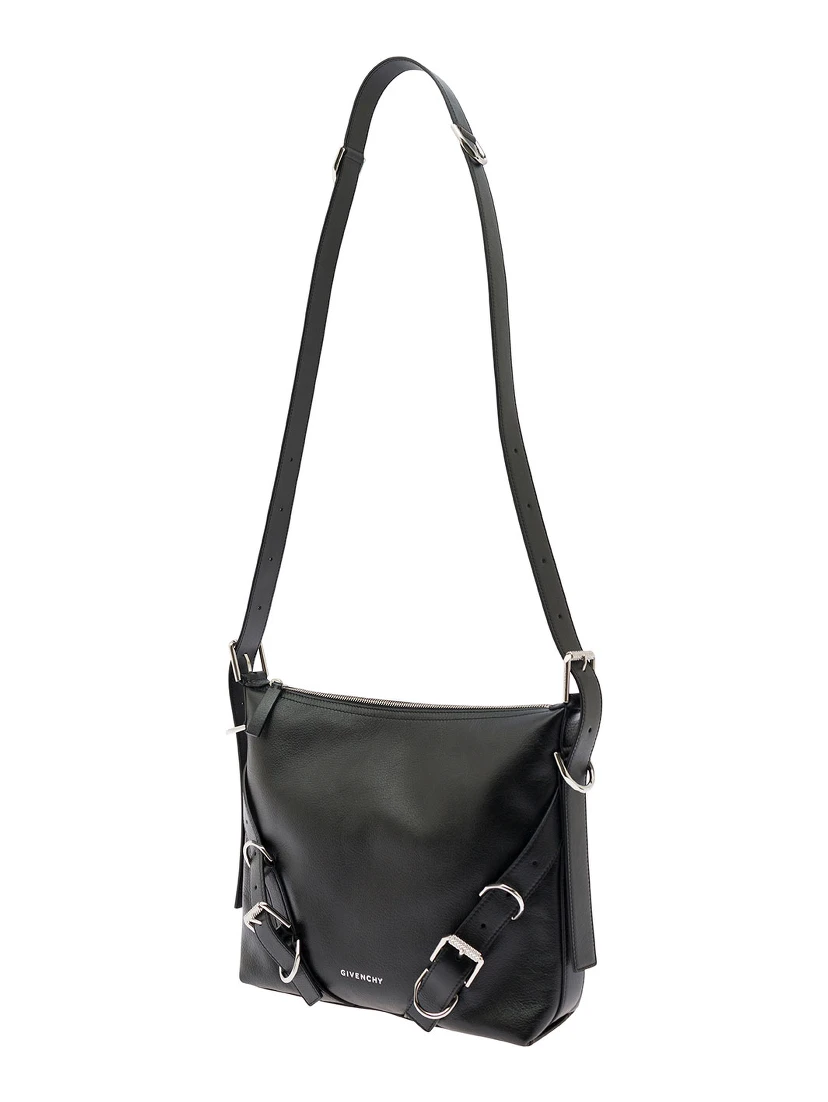 Voyou White Crossbody Bag with Logo and Buckle Detail in Leather Man