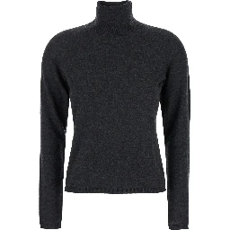 Adda Grey High Neck Sweater in Cashmere Woman