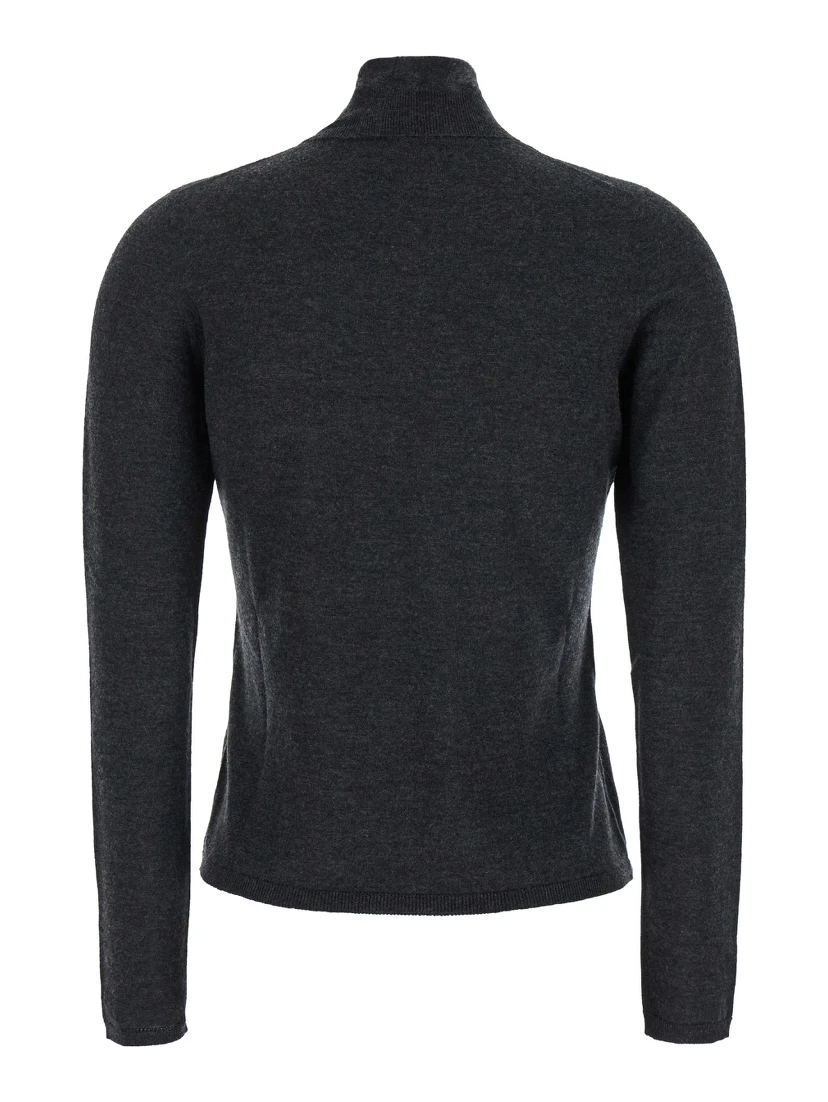 Adda Grey High Neck Sweater in Cashmere Woman