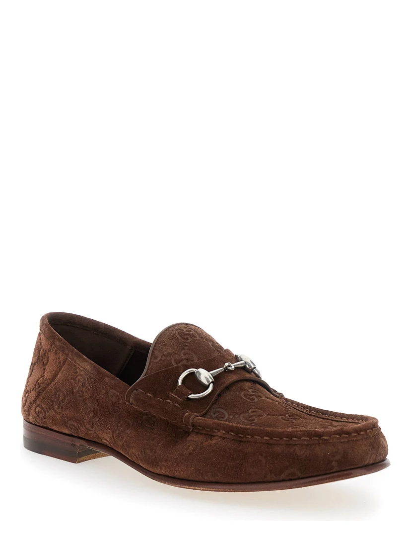 Horsebit 1953 Brown Loafers with Horsebit in GG Canvas Man