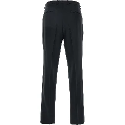Black Tailored Pants with GG Logo Embroidered on the Back in Wool Man