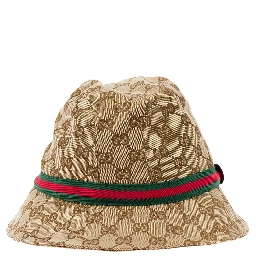 Beige and Ebony Fedora Hat in Original GG canvas Girl
