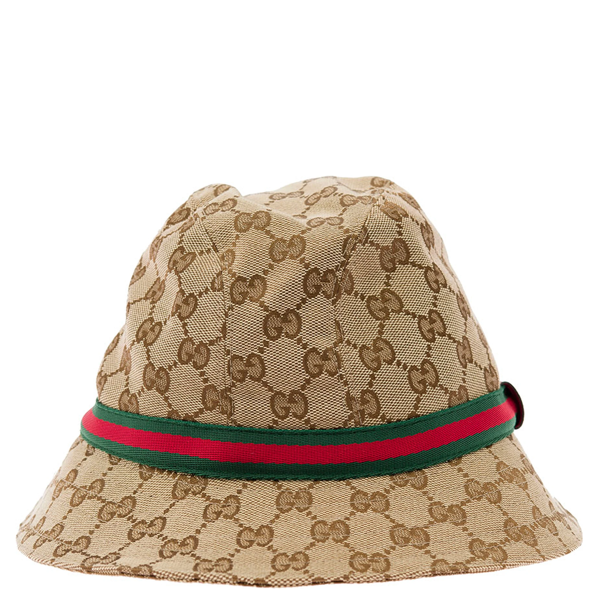 Beige and Ebony Fedora Hat in Original GG canvas Girl