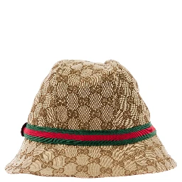 Beige and Ebony Fedora Hat in Original GG canvas Girl
