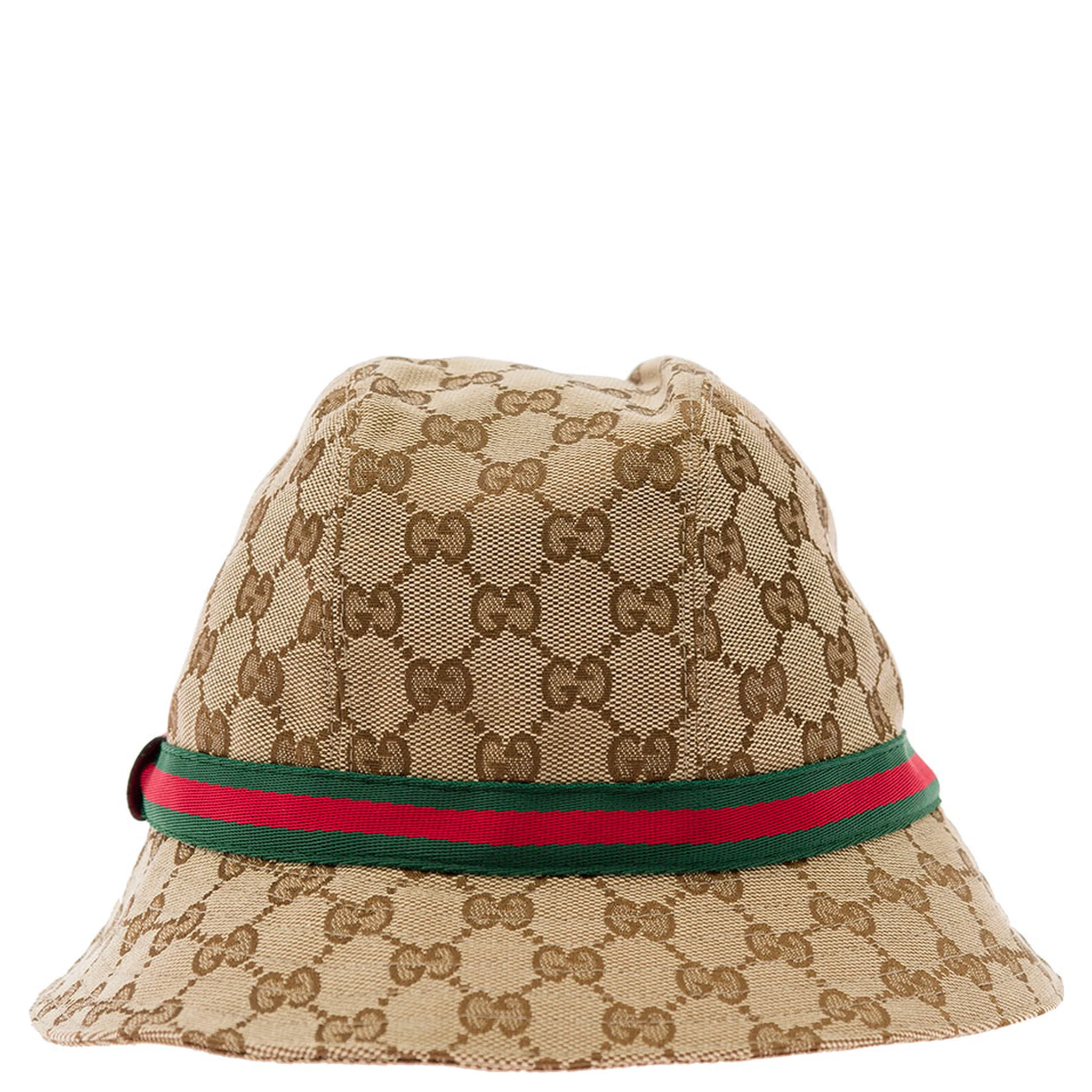 Beige and Ebony Fedora Hat in Original GG canvas Girl