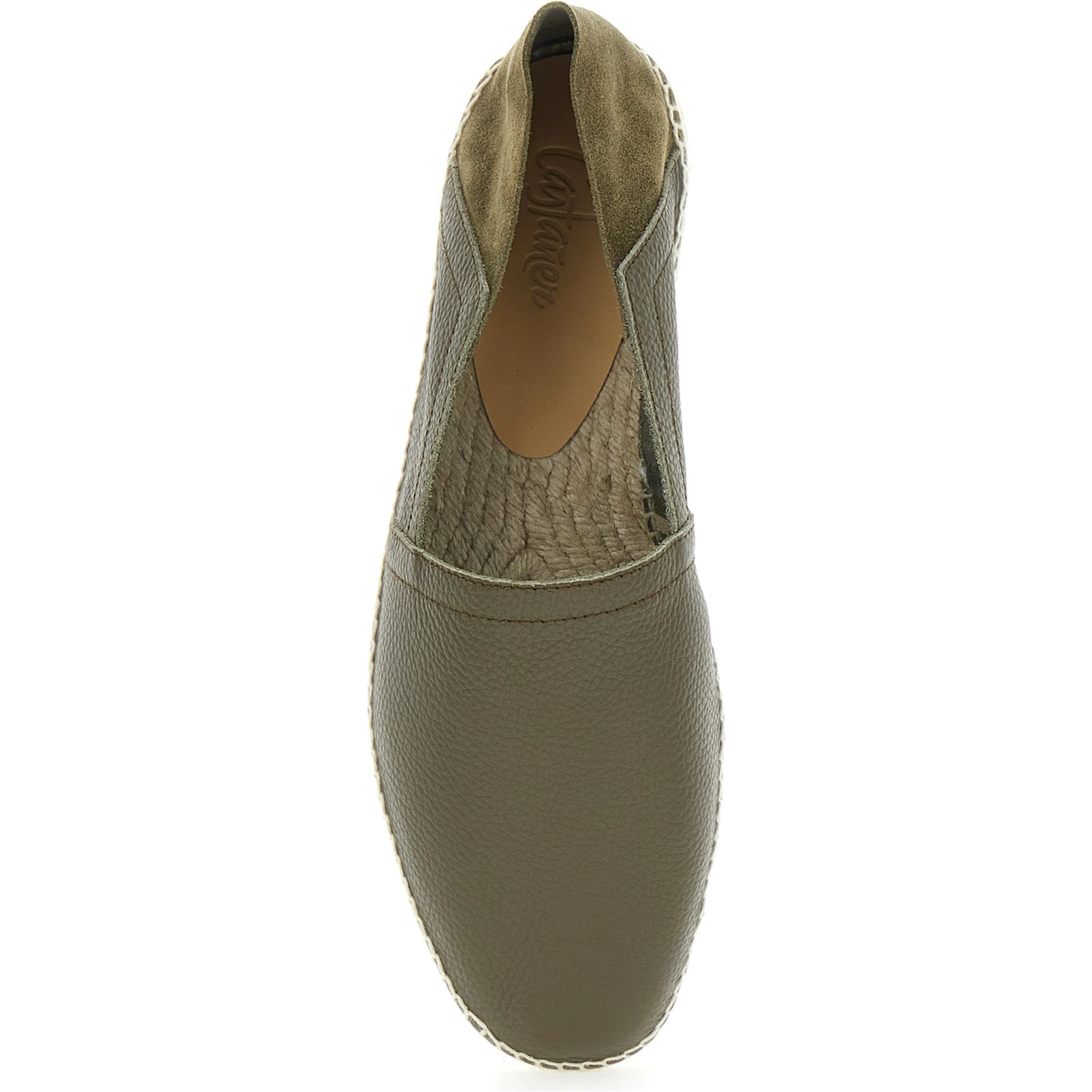 Polo Green Espadrillas with Braided Raphia Sole in Leather Man