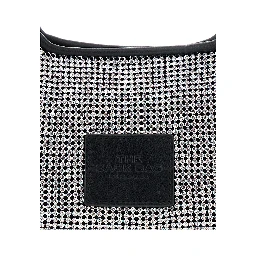The Mini Sack Metallic Handbag with Logo Patch on the Rear and All-Over Crystal Embellishments in Tech Fabric Woman
