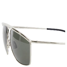 SL 820 Metallic Aviator Sunglasses with Nylon Lenses and Curved Top Bar in Metal Woman