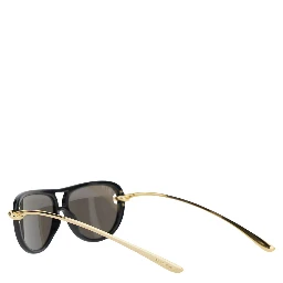 Black Sunglasses with Cut-Out Motif on the Temples and Knot Detail on the Temples in Acetate Woman