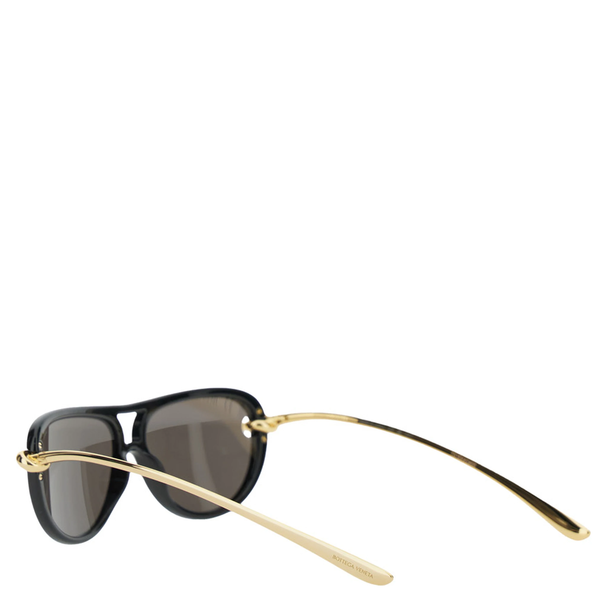 Black Sunglasses with Cut-Out Motif on the Temples and Knot Detail on the Temples in Acetate Woman