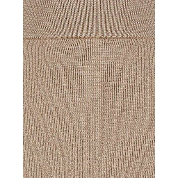 Beige Skirt with Pencil Desgin in Wool Woman