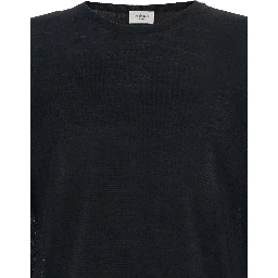 Black Crewneck Sweater with Cassandre in Cashmere Man