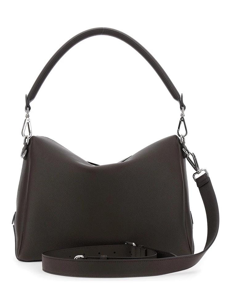 Lui Large Brown Shoulder Bag with Removable Strap in Leather Man alternative