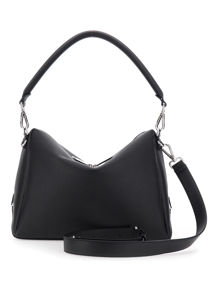 Lui Large Black Shoulder Bag with Removable Strap in Leather Man alternative