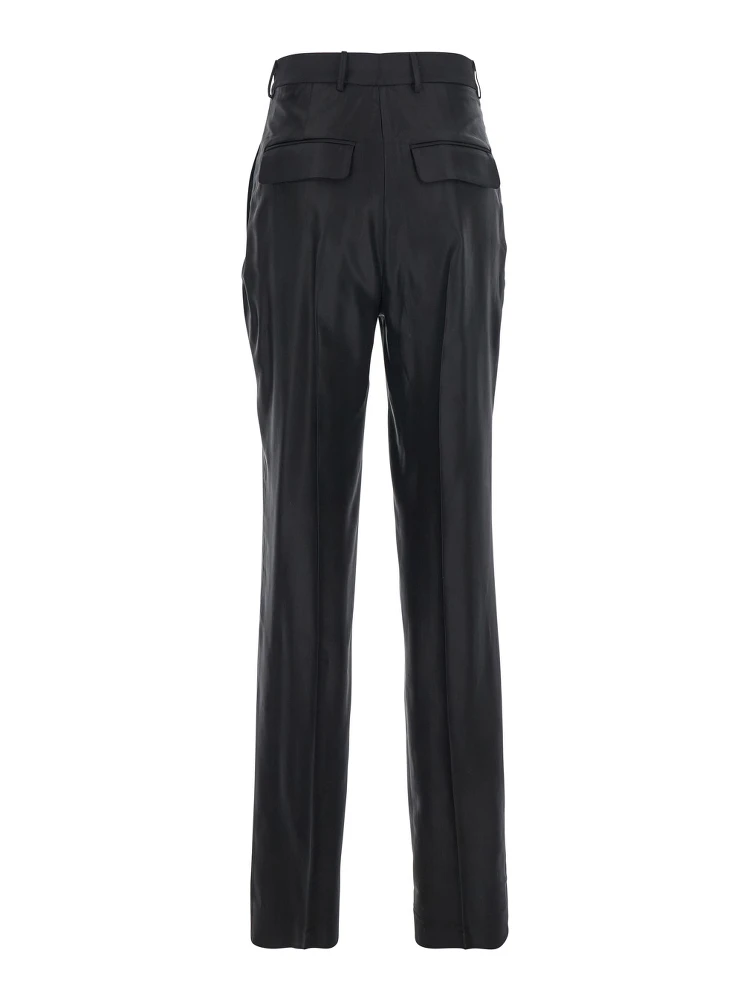 Black Pants with Belt Loops in Wool Blend Woman alternative