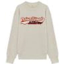 Grey Crewneck Sweatshirt with Print on the Front and Ribbed Trims in Cotton Man