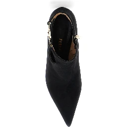Agia Black Ankle Boots with Cut-Out Detail and Stiletto Heel in Suede Woman