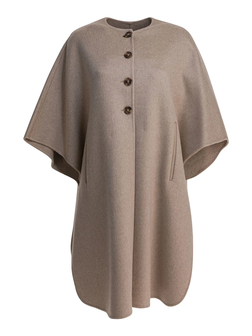 Cashmere midi cape