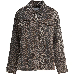 Leopard denim jacket