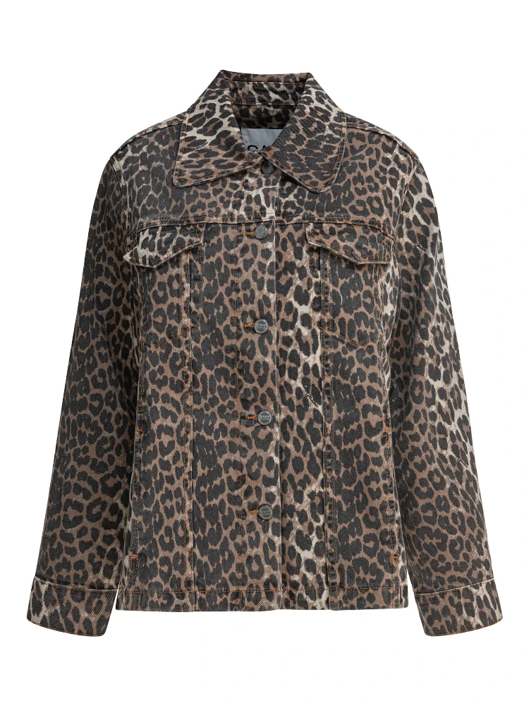 Leopard denim jacket
