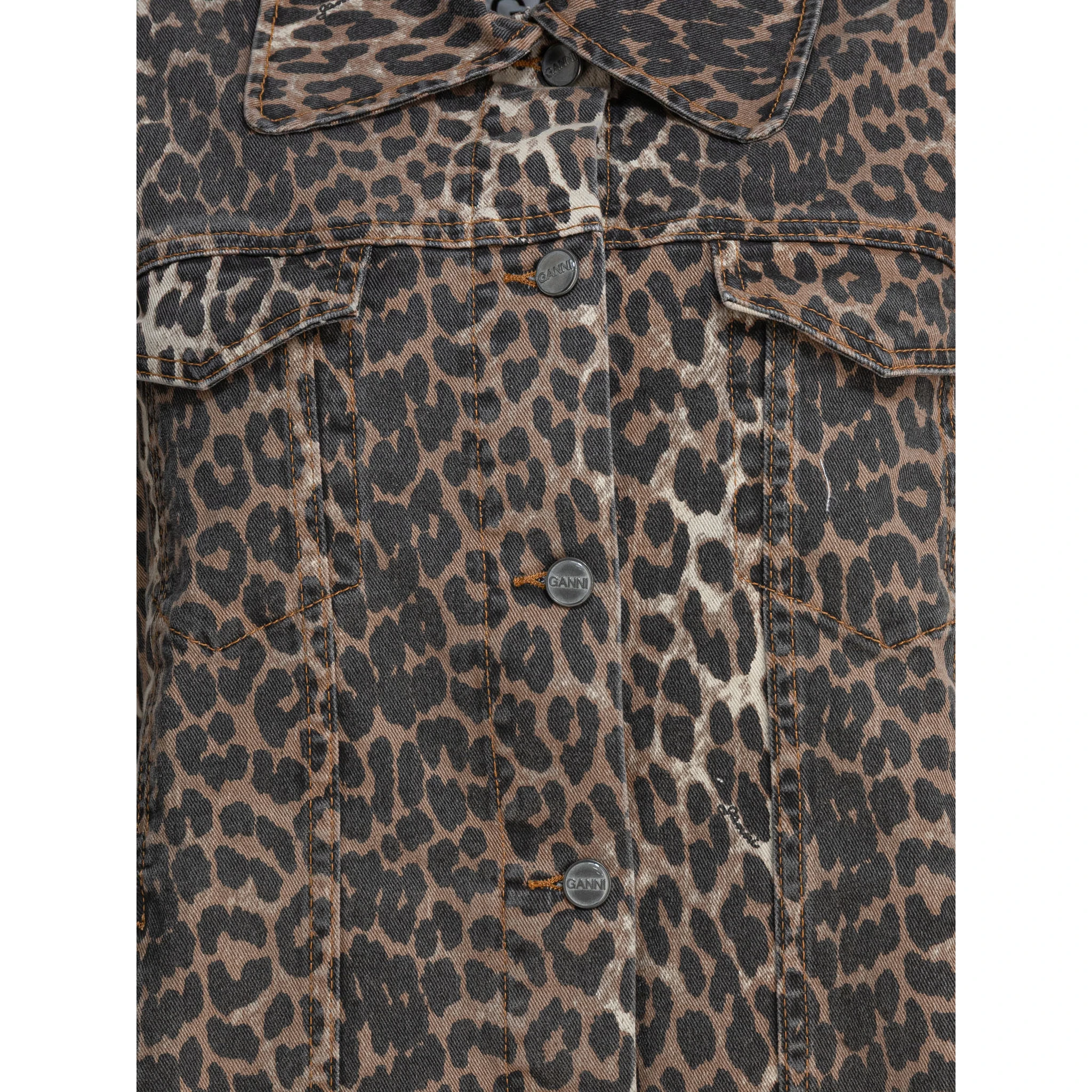 Leopard denim jacket