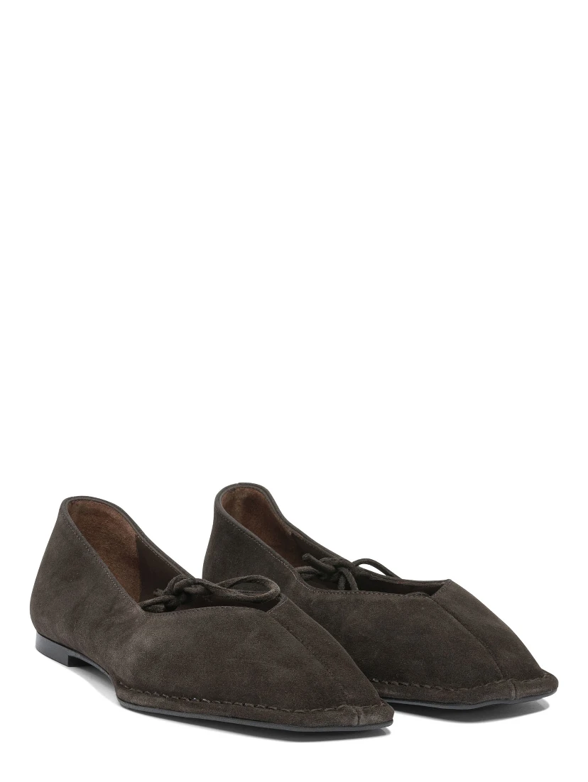Sway Suede Coffee Brown Leather Ballet Flats