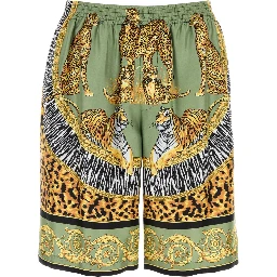 SHORTS WILD CATS PRINT SILK TWILL